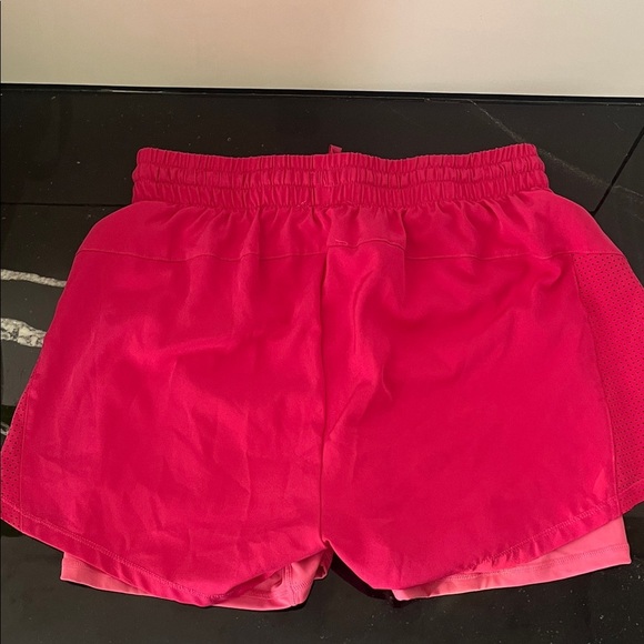 2-in-1 High Waist Workout Shorts w/ Pockets White (M) - Picture 4 of 5